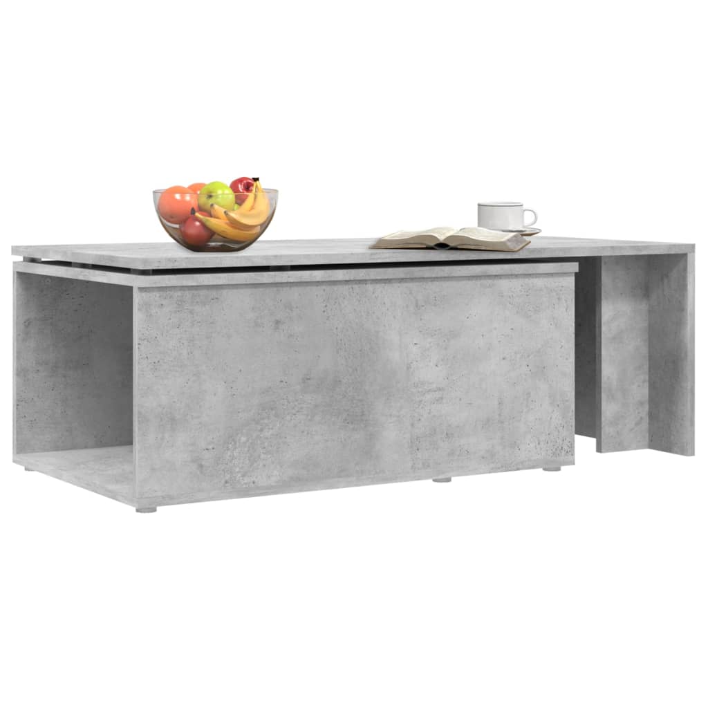 Tavolino Salotto Grigio Cemento 150x50x35 cm Legno Multistrato 801341