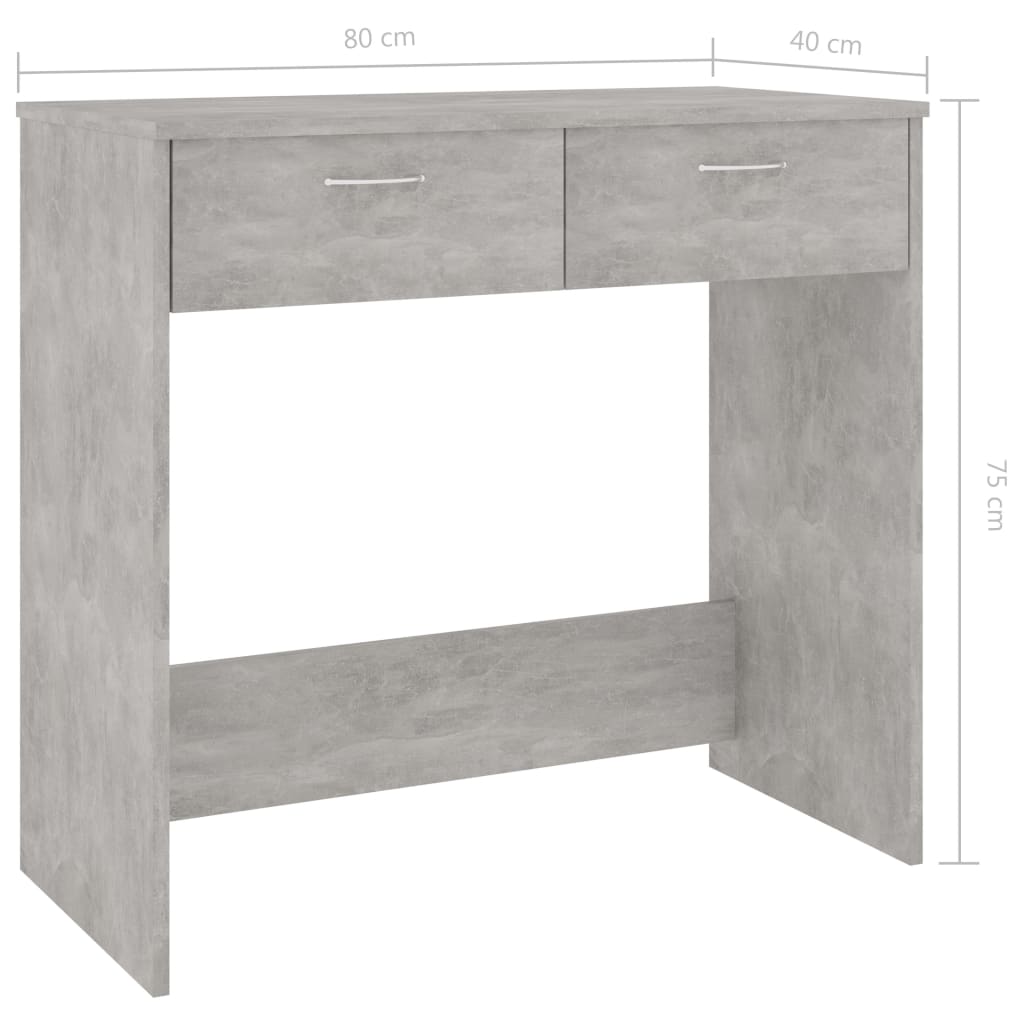 Scrivania Grigio Cemento 80x40x75 cm in Legno Multistrato 801359