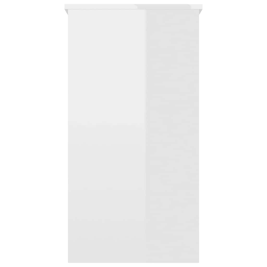 Scrivania Bianco Lucido 80x40x75 cm in Legno Multistrato