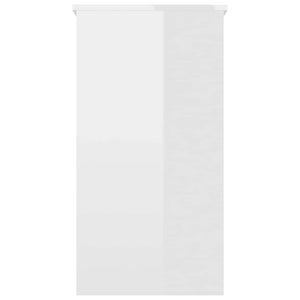Scrivania Bianco Lucido 80x40x75 cm in Legno Multistrato