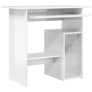 Scrivania Bianco Lucido 80x45x74 cm in Legno Multistrato 801370
