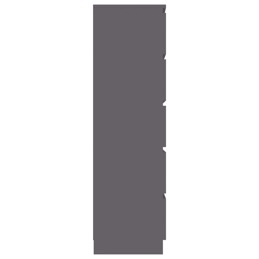 Credenza con Cassetti Grigia 60x35x121 cm in Legno Multistrato 801411