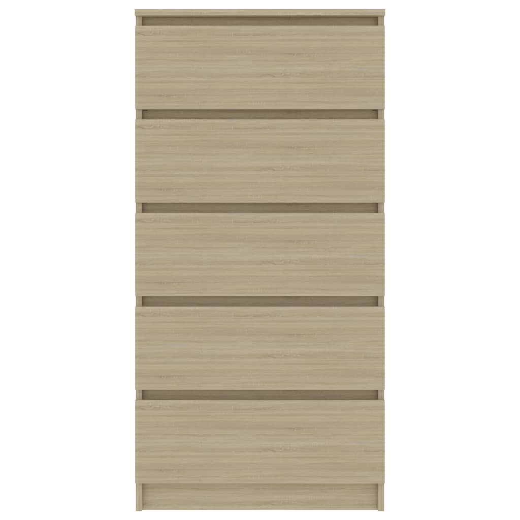 Credenza Cassetti Rovere Sonoma 60x35x121 cm Legno Multistrato 801412