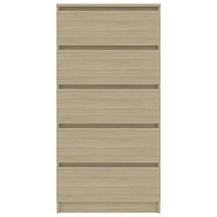 Credenza Cassetti Rovere Sonoma 60x35x121 cm Legno Multistrato 801412