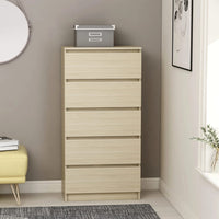 Credenza Cassetti Rovere Sonoma 60x35x121 cm Legno Multistrato 801412