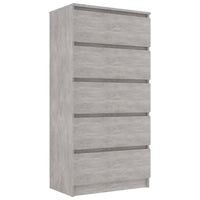 Credenza Cassetti Grigio Cemento 60x35x121 cm Legno Multistrato 801413