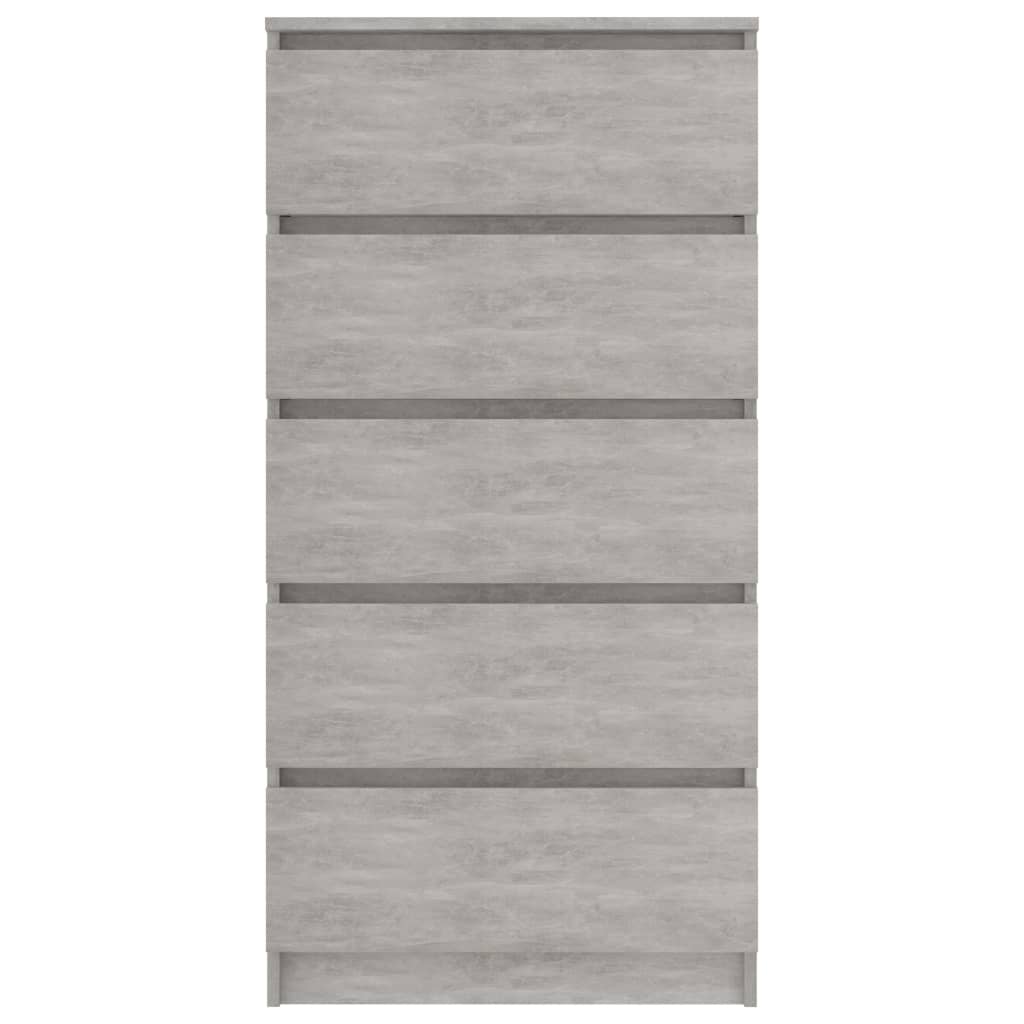 Credenza Cassetti Grigio Cemento 60x35x121 cm Legno Multistrato 801413