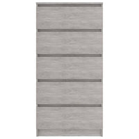 Credenza Cassetti Grigio Cemento 60x35x121 cm Legno Multistrato 801413
