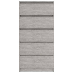 Credenza Cassetti Grigio Cemento 60x35x121 cm Legno Multistrato 801413