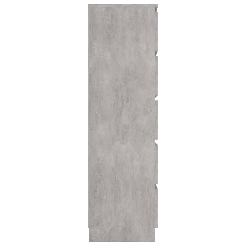 Credenza Cassetti Grigio Cemento 60x35x121 cm Legno Multistrato 801413