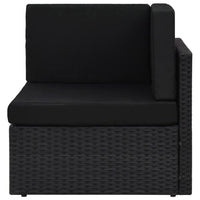 Divano ad Angolo Modulare in Polyrattan Nero 49501