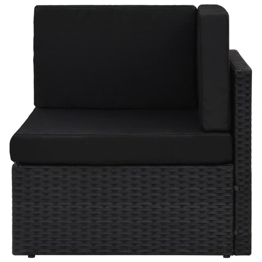 Divano ad Angolo Modulare in Polyrattan Nero 49501