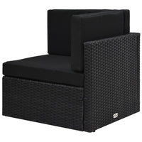 Divano ad Angolo Modulare in Polyrattan Nero 49501