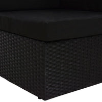 Divano ad Angolo Modulare in Polyrattan Nero 49501
