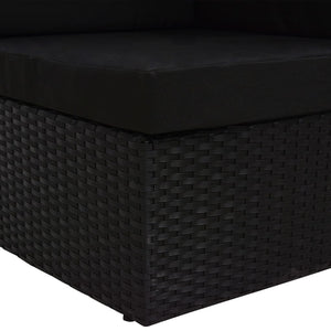 Divano ad Angolo Modulare in Polyrattan Nero 49501