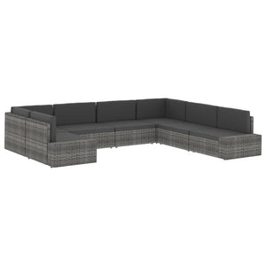 Divano ad Angolo Modulare in Polyrattan Nero 49501