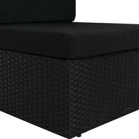 Divano Modulare a 2 Posti-Sofa Modulare-Divanetto in Polyrattan Nero 294337