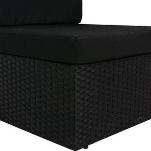 Divano Modulare a 2 Posti-Sofa Modulare-Divanetto in Polyrattan Nero 294337