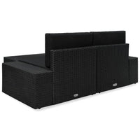 Set Divani da Giardino 3 pz in Polyrattan Nero cod mxl 69009