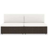 Divano Modulare a 2 Posti-Sofa Modulare-Divanetto in Polyrattan Marrone 775678