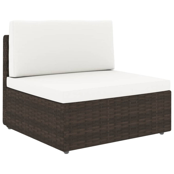 Divano Modulare a 2 Posti-Sofa Modulare-Divanetto in Polyrattan Marrone 775678