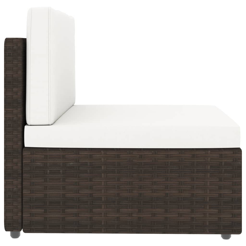 Divano Modulare a 2 Posti-Sofa Modulare-Divanetto in Polyrattan Marrone 775678