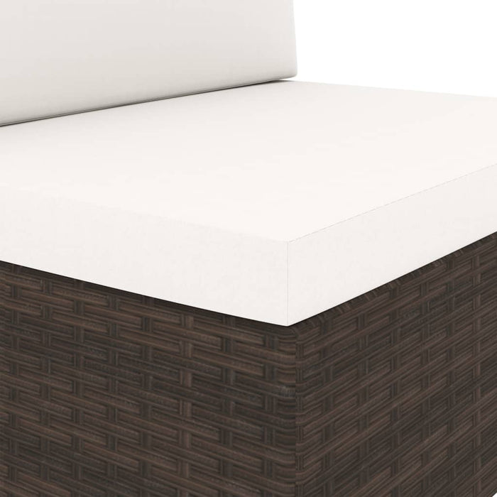 Divano Modulare a 2 Posti-Sofa Modulare-Divanetto in Polyrattan Marrone 775678