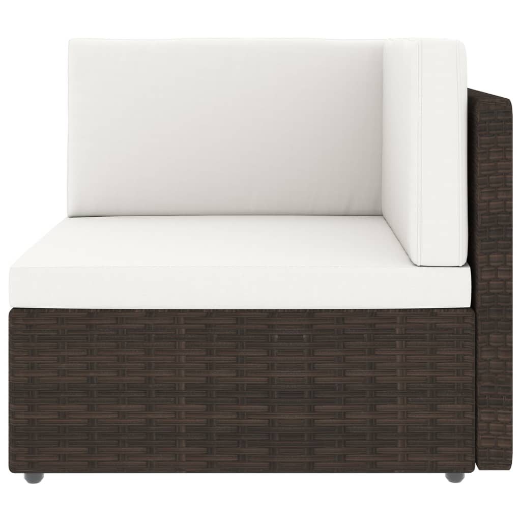 Divano Modulare a 2 Posti-Sofa Modulare-Divanetto in Polyrattan Marrone 672053