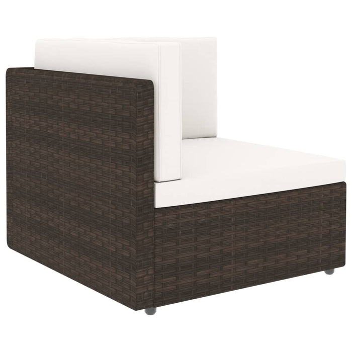 Divano Modulare a 2 Posti-Sofa Modulare-Divanetto in Polyrattan Marrone 672053