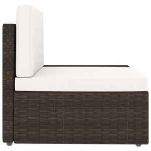 Divano Modulare a 2 Posti-Sofa Modulare-Divanetto in Polyrattan Marrone 738895