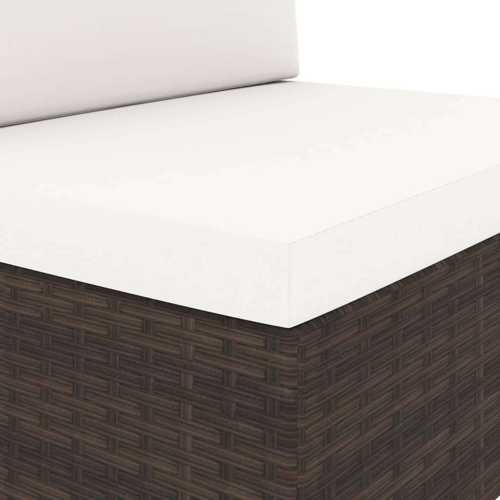 Divano Modulare a 2 Posti-Sofa Modulare-Divanetto in Polyrattan Marrone 738895