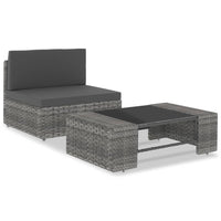 Set Divani da Giardino 2 pz in Polyrattan Grigiocod mxl 94962