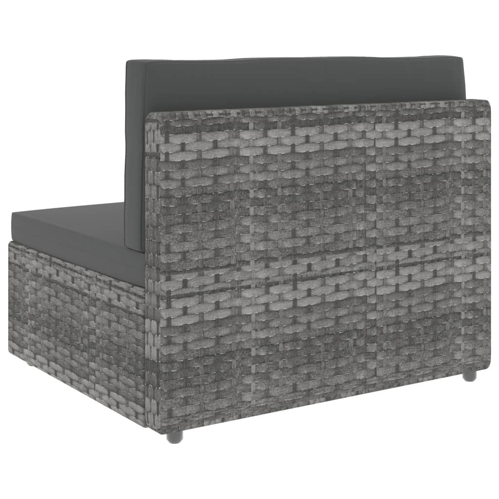 Set Divani da Giardino 2 pz in Polyrattan Grigio 49522
