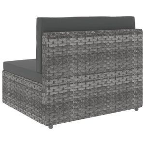 Set Divani da Giardino 2 pz in Polyrattan Grigio 49522
