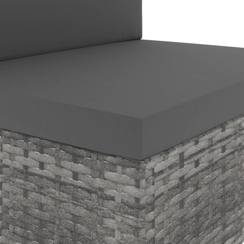 Set Divani da Giardino 2 pz in Polyrattan Grigio 49522