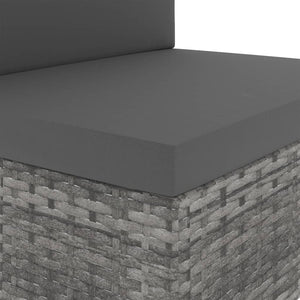 Set Divani da Giardino 2 pz in Polyrattan Grigio 49522