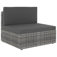 Divano Modulare a 2 Posti-Sofa Modulare-Divanetto in Polyrattan Grigio 728534