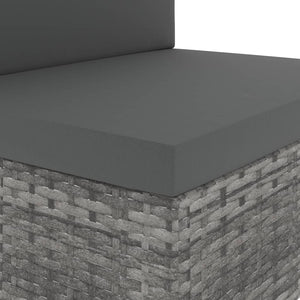 Divano Modulare a 2 Posti-Sofa Modulare-Divanetto in Polyrattan Grigio 728534