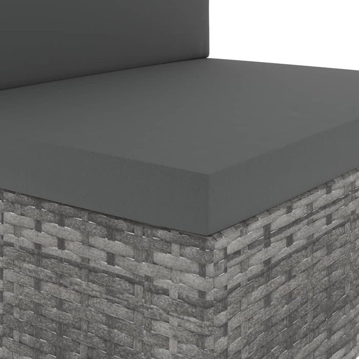 Divano Modulare a 2 Posti-Sofa Modulare-Divanetto in Polyrattan Grigio 728534