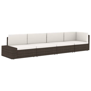 Divano Modulare a 2 Posti-Sofa Modulare-Divanetto in Polyrattan Grigio 728534