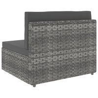 Divano Modulare a 2 Posti-Sofa Modulare-Divanetto in Polyrattan Grigio 860607