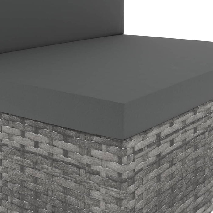 Divano Modulare a 2 Posti-Sofa Modulare-Divanetto in Polyrattan Grigio 860607