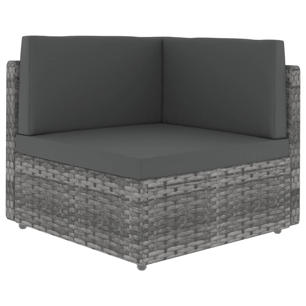 Divano Modulare a 2 Posti-Sofa Modulare-Divanetto in Polyrattan Grigio 860607