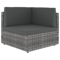Divano Modulare a 2 Posti-Sofa Modulare-Divanetto in Polyrattan Grigio 860607