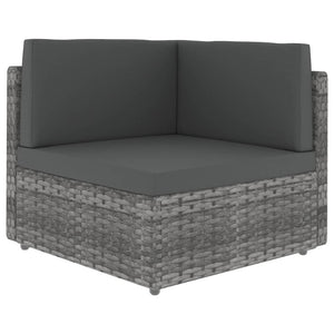 Divano Modulare a 2 Posti-Sofa Modulare-Divanetto in Polyrattan Grigio 860607