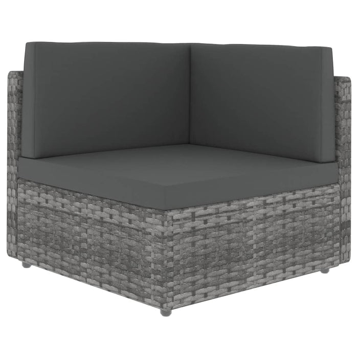 Divano Modulare a 2 Posti-Sofa Modulare-Divanetto in Polyrattan Grigio 860607
