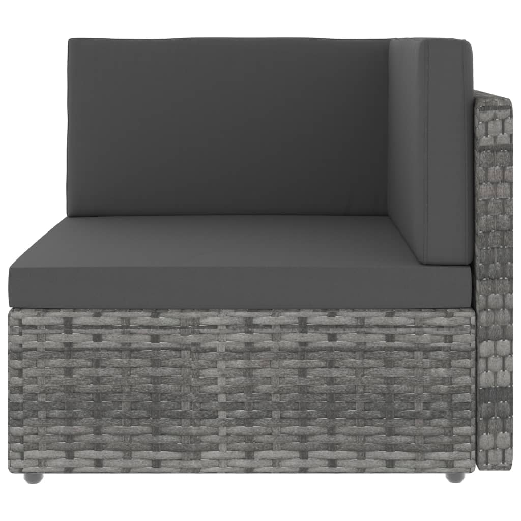Divano Modulare a 2 Posti-Sofa Modulare-Divanetto in Polyrattan Grigio 860607