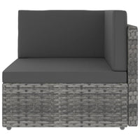 Divano Modulare a 2 Posti-Sofa Modulare-Divanetto in Polyrattan Grigio 860607