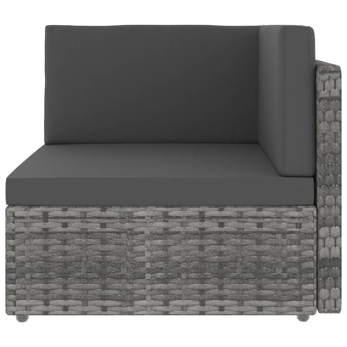 Divano Modulare a 2 Posti-Sofa Modulare-Divanetto in Polyrattan Grigio 860607