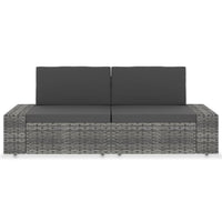 Divano Modulare a 2 Posti-Sofa Modulare-Divanetto in Polyrattan Grigio 568477
